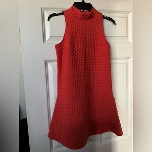 Abercrombie Textured Orange Mock Neck Dress